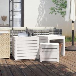 bo&icirc;tes de jardin 3 pcs blanc bois de pin massif