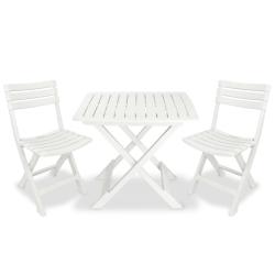 bistro pliable 3 pcs Plastique Blanc