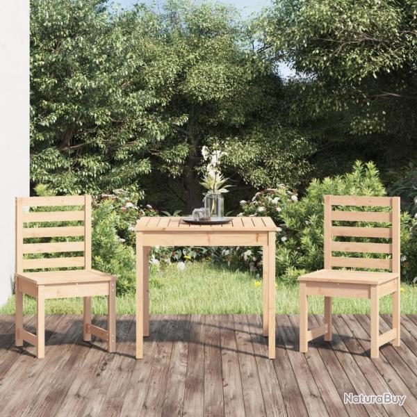 bistrot de jardin 3 pcs bois de pin massif