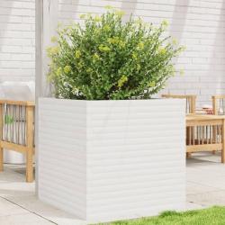 Jardini&egrave;re blanc 70x70x68,5 cm bois de pin massif