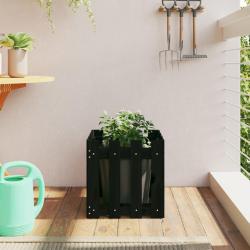 Jardini&egrave;re avec design de cl&ocirc;ture noir 40x40x40 cm pin massif