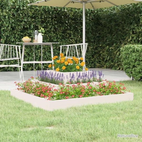 Jardini�re Blanc 80x80x27 cm Bois massif de pin