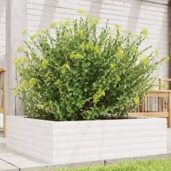 Jardini&egrave;re blanc 80x80x23 cm bois de pin massif