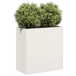 Jardini&egrave;re blanc 80x40x80 cm acier lamin&eacute; &agrave; froid