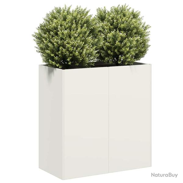Jardini�re blanc 80x40x80 cm acier lamin� � froid