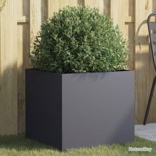 Jardinire anthracite 49x47x46 cm acier alsavelo