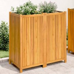 Jardini&egrave;re avec doublure 100x50x100 cm bois massif d'acacia