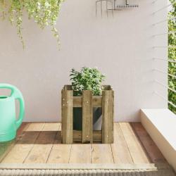 Jardini&egrave;re avec design de cl&ocirc;ture 30x30x30 cm pin impr&eacute;gn&eacute;