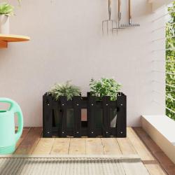 Jardini&egrave;re avec design de cl&ocirc;ture noir 60x30x30 cm pin massif