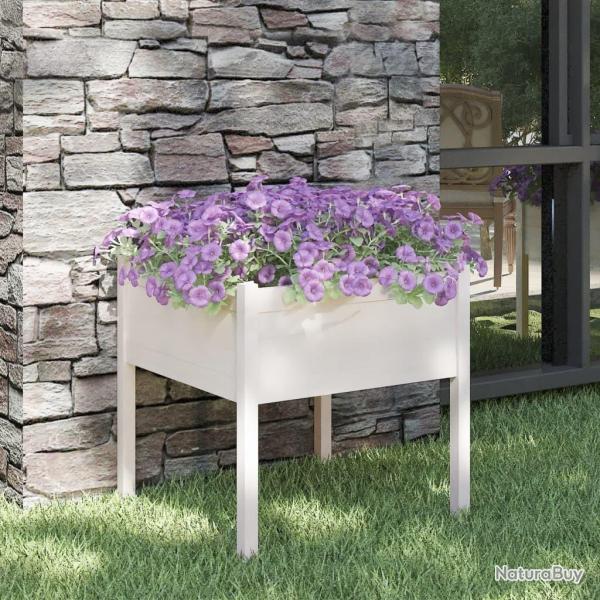 Jardini�re blanc 70x70x70 cm bois de pin massif