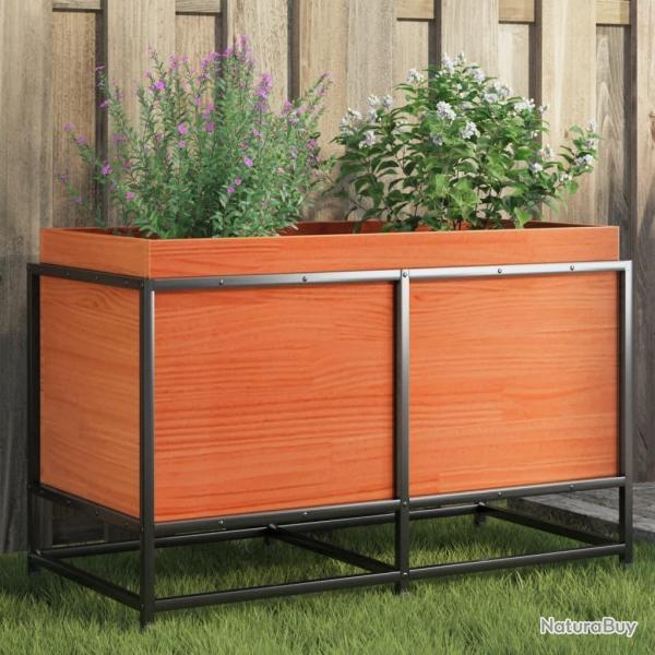 Jardinire cire marron 80x40x50 cm bois de pin massif alsavelo