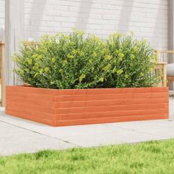 Jardini&egrave;re cire marron 90x90x23 cm bois de pin massif
