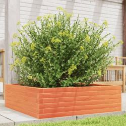 Jardini&egrave;re cire marron 80x80x23 cm bois de pin massif