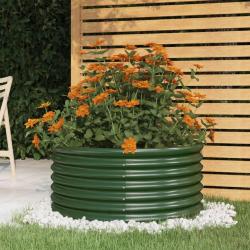 Jardini&egrave;re de jardin Acier enduit de poudre 80x80x36 cm Vert alsavelo