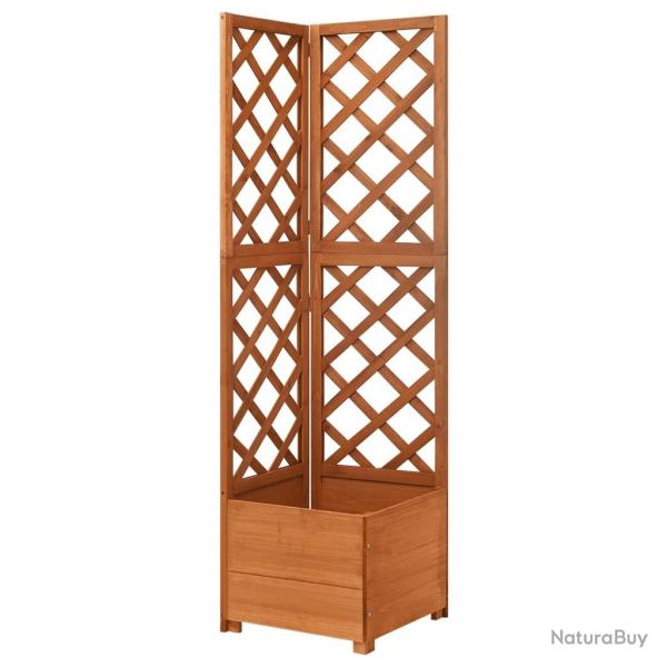 Jardini�re d'angle en treillis 40x40x150cm Bois de sapin massif