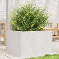 Jardini&egrave;re blanc 70x70x45,5 cm bois de pin massif