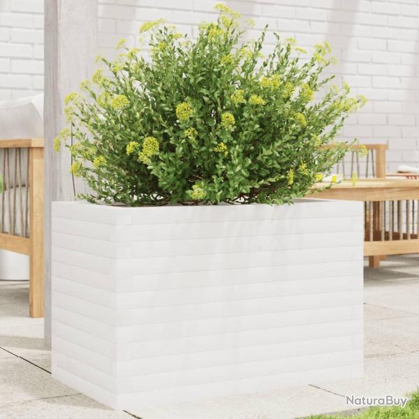 Jardini�re blanc 70x40x45,5 cm bois de pin massif