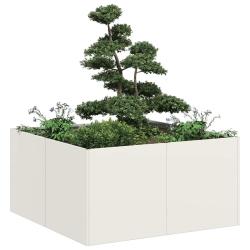 Jardini&egrave;re blanc 80x80x40 cm acier lamin&eacute; &agrave; froid