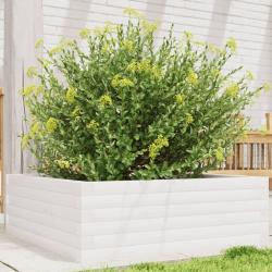 Jardini&egrave;re blanc 70x70x23 cm bois de pin massif