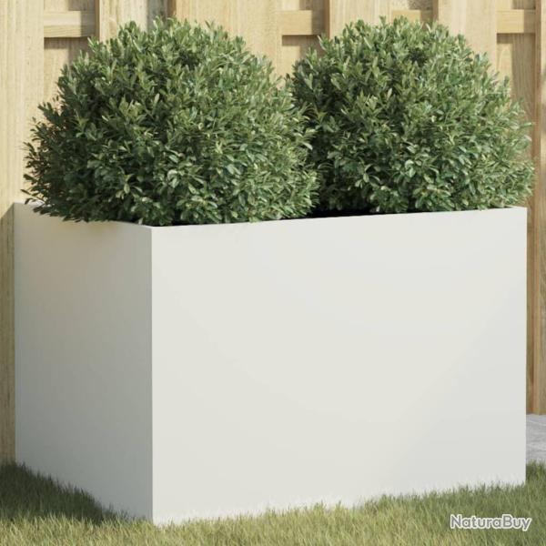 Jardinire blanc 62x47x46 cm acier alsavelo