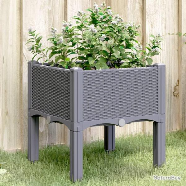 Jardini�re avec pieds bleu gris 40x40x42 cm PP
