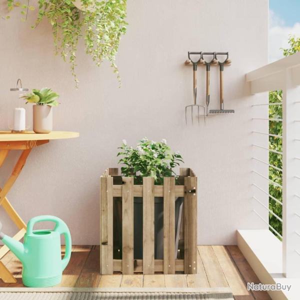 Jardini�re avec design de cl�ture 50x50x50 cm pin impr�gn�