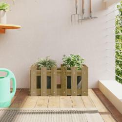 Jardini&egrave;re avec design de cl&ocirc;ture 60x30x30 cm pin impr&eacute;gn&eacute;