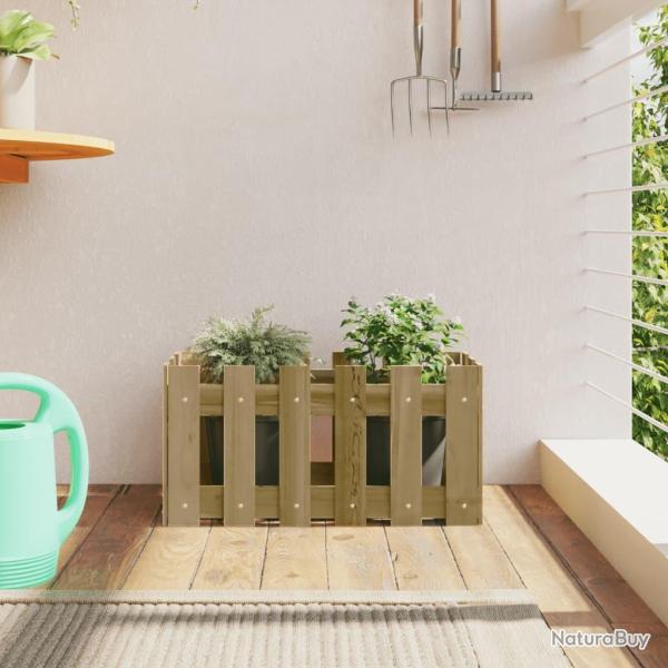 Jardini�re avec design de cl�ture 60x30x30 cm pin impr�gn�