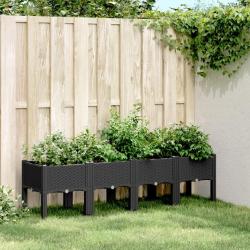 Jardini&egrave;re avec pieds noir 160x40x42 cm PP