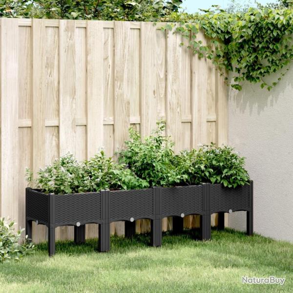 Jardini�re avec pieds noir 160x40x42 cm PP