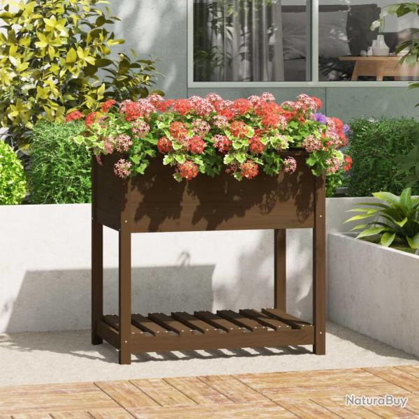 Jardini�re avec �tag�re Marron miel 82,5x54x81 cm Bois de pin