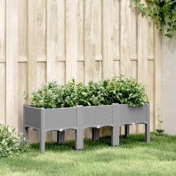 Jardini&egrave;re avec pieds gris clair 120x40x42 cm PP