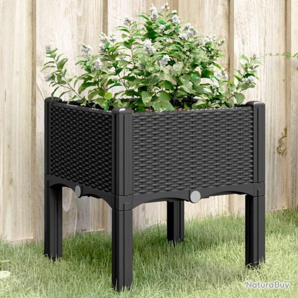 Jardini�re avec pieds noir 40x40x42 cm PP alsavelo