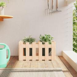 Jardini&egrave;re avec design de cl&ocirc;ture 60x30x30 cm pin massif