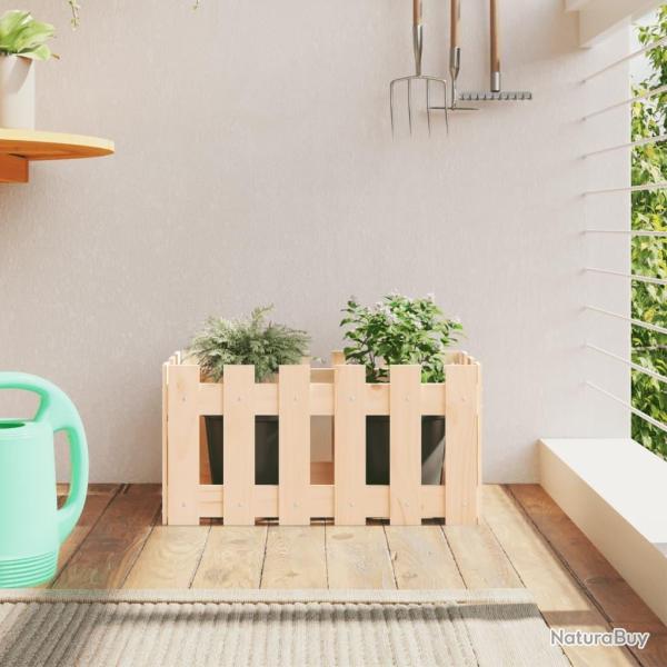 Jardini�re avec design de cl�ture 60x30x30 cm pin massif