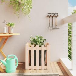 Jardini&egrave;re avec design de cl&ocirc;ture 50x50x50 cm pin massif