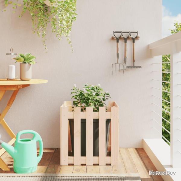 Jardini�re avec design de cl�ture 50x50x50 cm pin massif alsavelo
