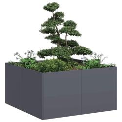 Jardini&egrave;re anthracite 80x80x40 cm acier lamin&eacute; &agrave; froid alsavelo
