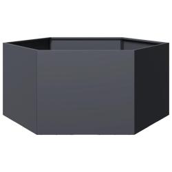 Jardini&egrave;re anthracite hexagone 104x90x45 cm acier