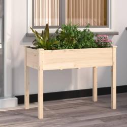 Jardini&egrave;re avec doublure 118x59x76 cm bois massif de sapin