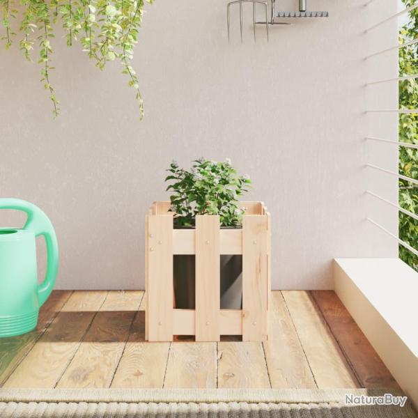 Jardini�re avec design de cl�ture 30x30x30 cm pin massif