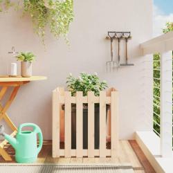 Jardini&egrave;re avec design de cl&ocirc;ture 60x60x60 cm pin massif