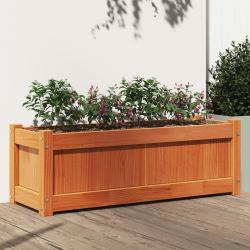 Jardini&egrave;re cire marron 90x31x31 cm bois de pin massif