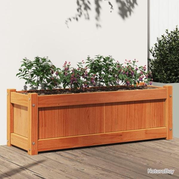 Jardini�re cire marron 90x31x31 cm bois de pin massif
