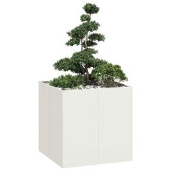 Jardini&egrave;re blanc 80x80x80 cm acier