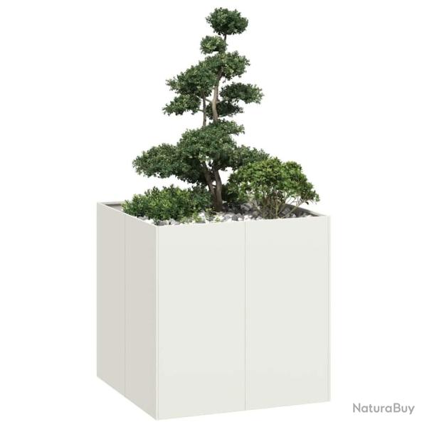 Jardini�re blanc 80x80x80 cm acier alsavelo
