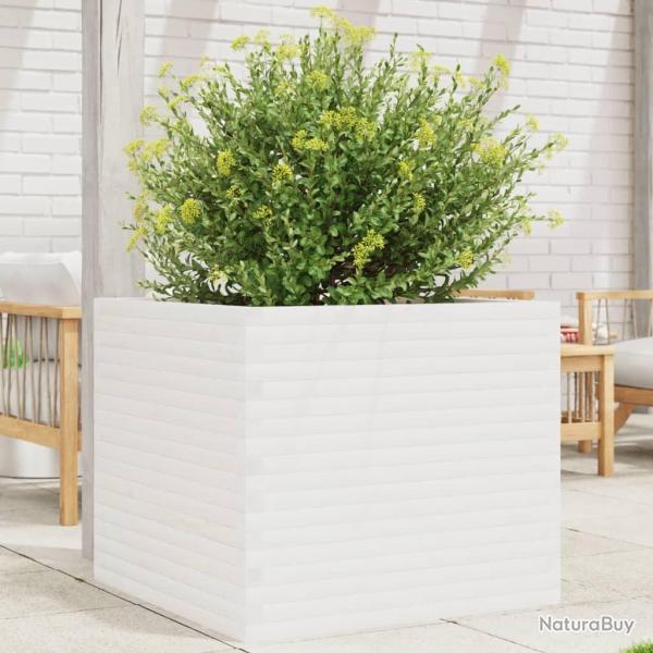 Jardini�re blanc 80x80x68,5 cm bois de pin massif alsavelo