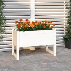 Jardini&egrave;re Blanc 78x40x52 cm Bois massif de pin