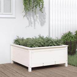Jardini&egrave;re blanc 82,5x82,5x39 cm bois massif de pin