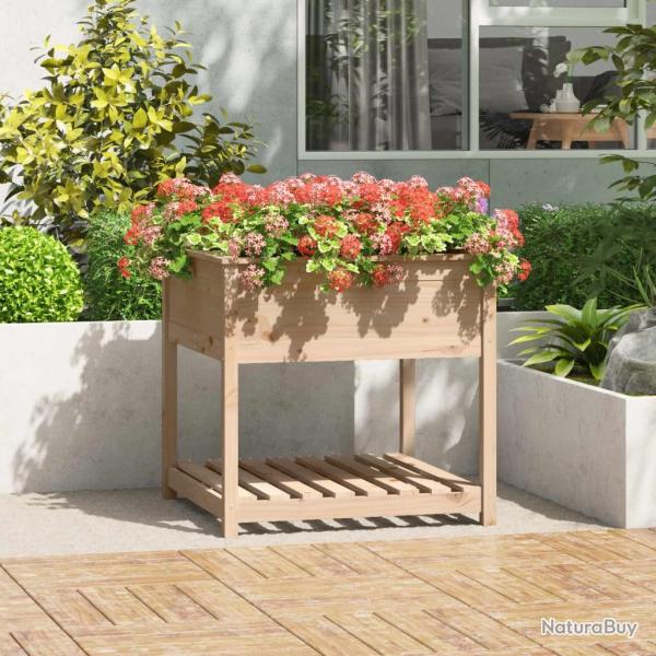 Jardinire avec tagre 82,5x82,5x81 cm Bois massif de pin alsavelo